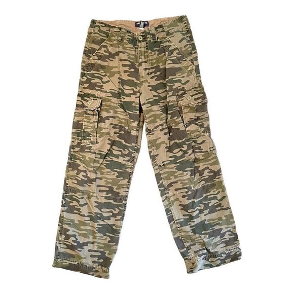 ‘90s Camo Cargo Steve and Barry’s Relaxed Baggy Unisex Jeans Size 34x32 - Picture 3 of 9